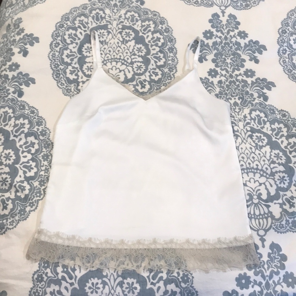 White house black market Ivory satin Cami